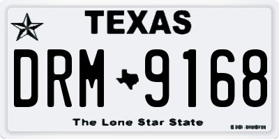 TX license plate DRM9168