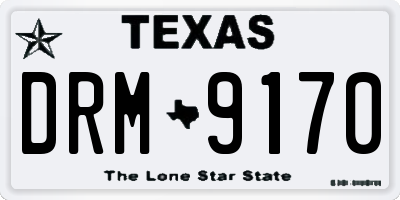 TX license plate DRM9170