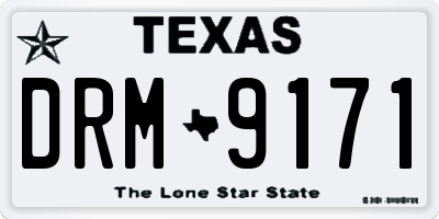 TX license plate DRM9171