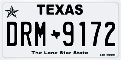TX license plate DRM9172