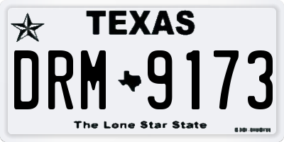 TX license plate DRM9173