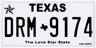 TX license plate DRM9174