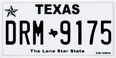 TX license plate DRM9175