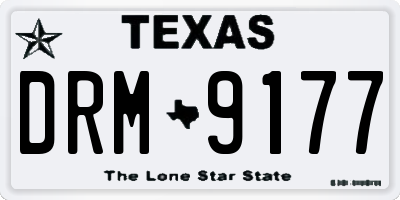 TX license plate DRM9177
