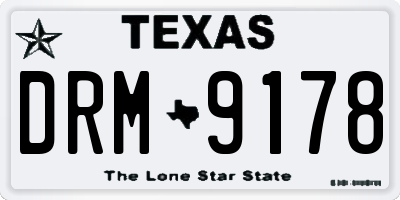 TX license plate DRM9178