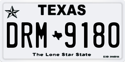 TX license plate DRM9180