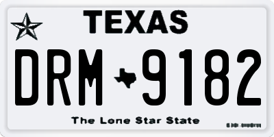 TX license plate DRM9182