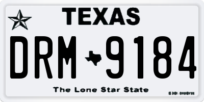 TX license plate DRM9184