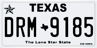 TX license plate DRM9185