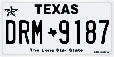 TX license plate DRM9187