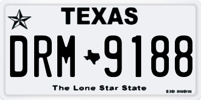 TX license plate DRM9188