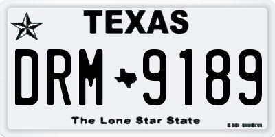 TX license plate DRM9189