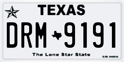 TX license plate DRM9191