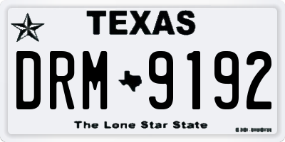 TX license plate DRM9192