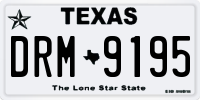 TX license plate DRM9195