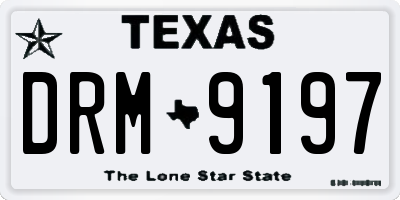 TX license plate DRM9197