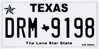 TX license plate DRM9198