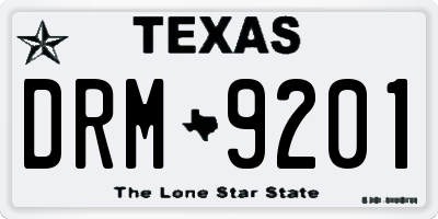 TX license plate DRM9201