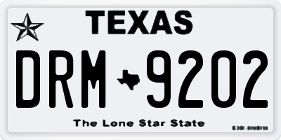 TX license plate DRM9202