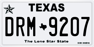 TX license plate DRM9207