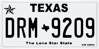 TX license plate DRM9209
