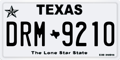 TX license plate DRM9210
