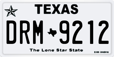 TX license plate DRM9212