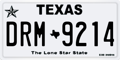TX license plate DRM9214