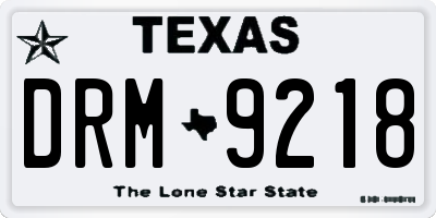 TX license plate DRM9218