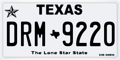 TX license plate DRM9220