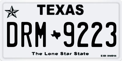 TX license plate DRM9223