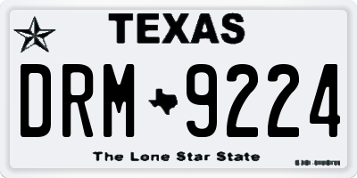TX license plate DRM9224