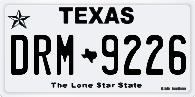 TX license plate DRM9226