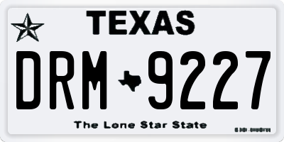 TX license plate DRM9227