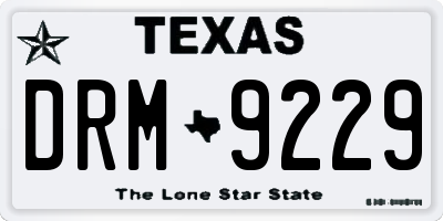 TX license plate DRM9229