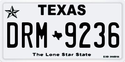 TX license plate DRM9236