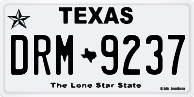 TX license plate DRM9237