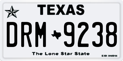 TX license plate DRM9238