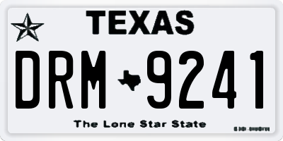 TX license plate DRM9241