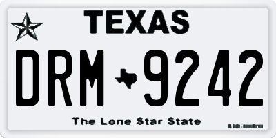 TX license plate DRM9242
