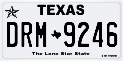 TX license plate DRM9246