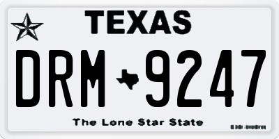 TX license plate DRM9247