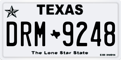 TX license plate DRM9248
