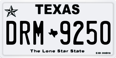 TX license plate DRM9250