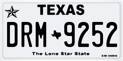 TX license plate DRM9252