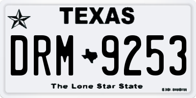 TX license plate DRM9253