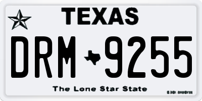 TX license plate DRM9255
