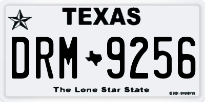 TX license plate DRM9256