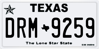 TX license plate DRM9259