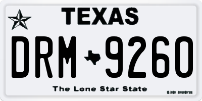 TX license plate DRM9260